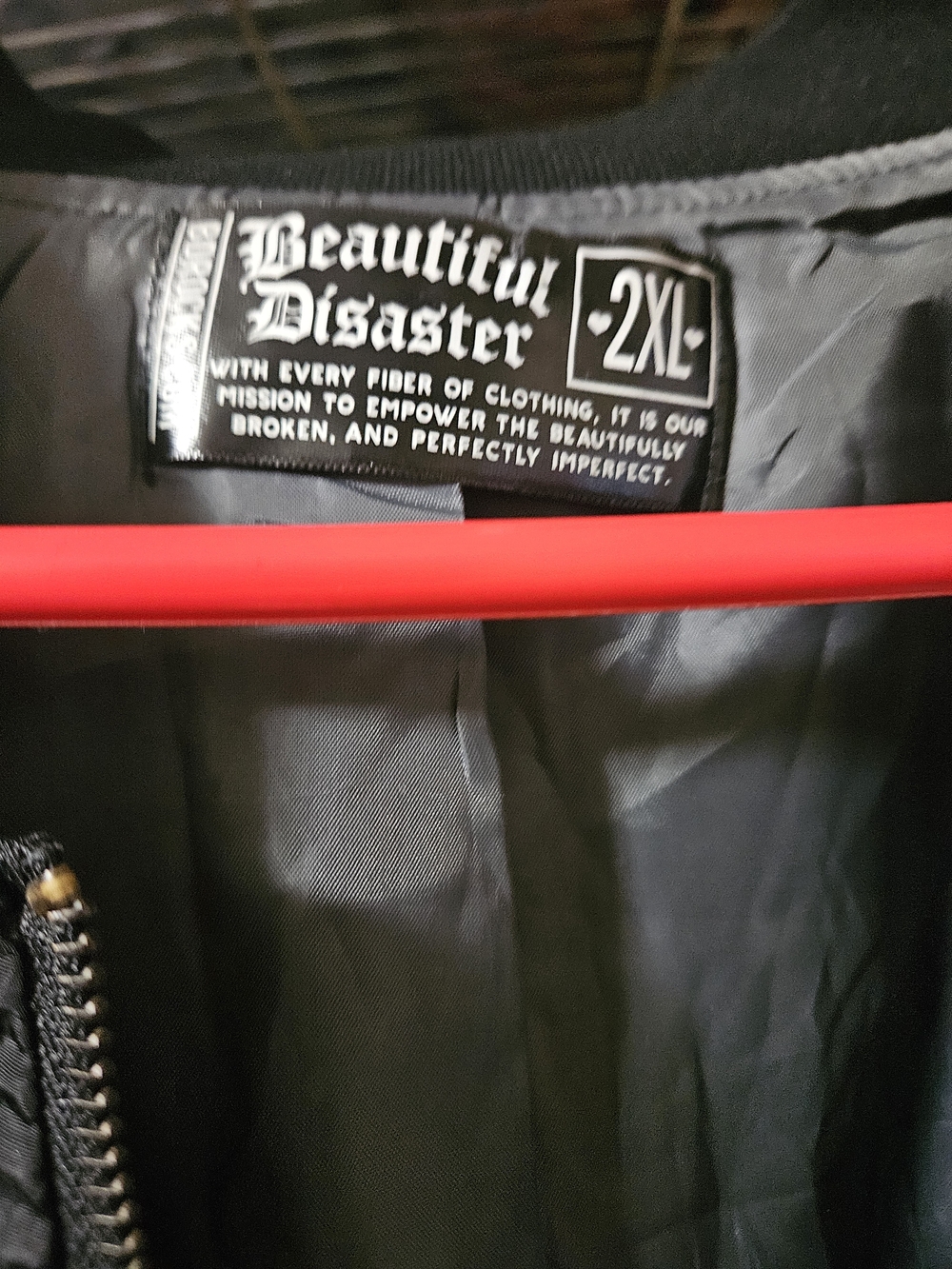 Beautiful Disaster Bomber Jacket with Embroidered Patches - Picture 4 of 5